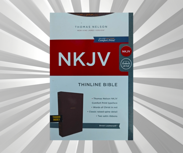 English - NKJV Bible - Thinline Comfort Print - Brown