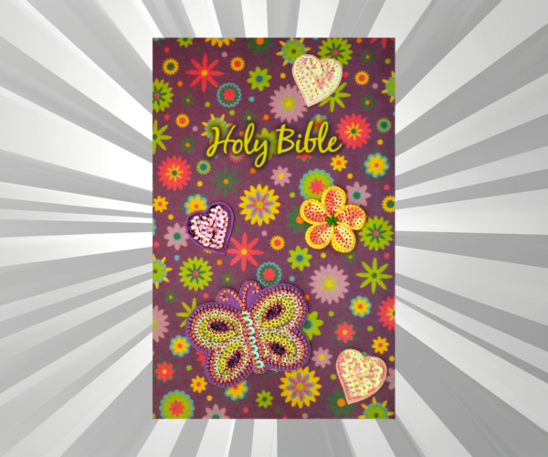 English - NKJV Shiny Sequin Bible - Purple